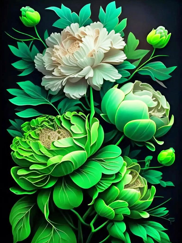 DIY Diamond Painting Colorful Peony Needlework Mosaic Flower Cross Stitch Diamond Embroidery On Clearance Handmade Gift