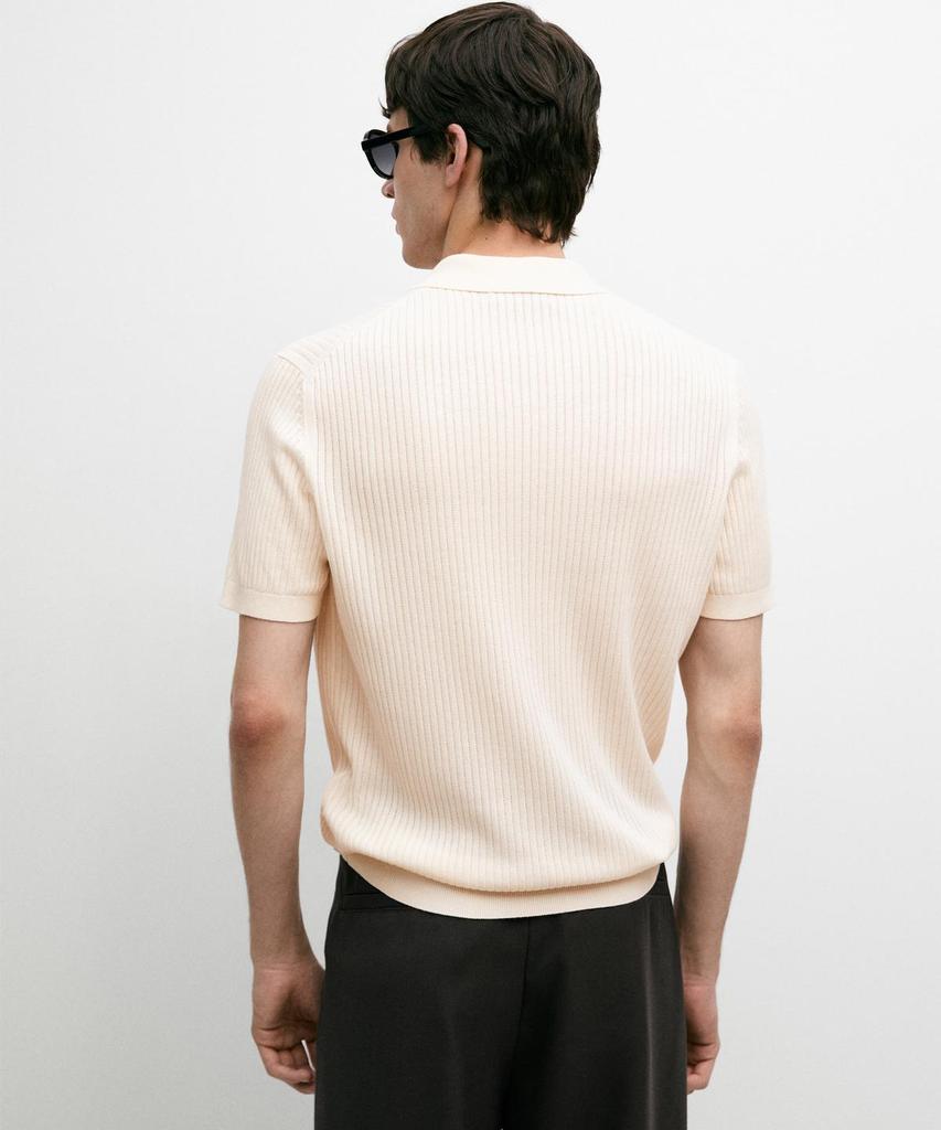 Masimodutti Zipper Collar Knit Polo Sweater