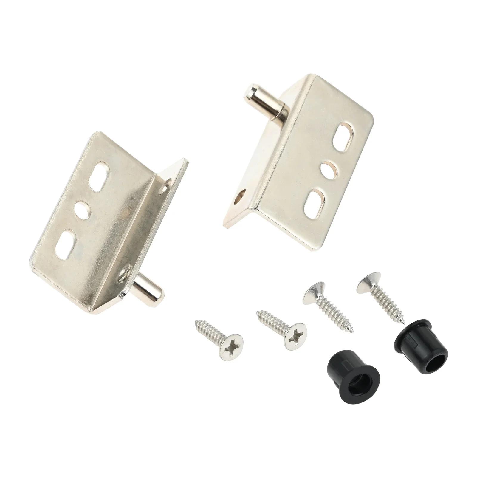 

2Pcs Pivot Hinges w/ Bushing Heavy Duty Concealed Shaft Door Hinges For Wood Doors Drawers Cabinet Wardrobe Furniture Hardware срібний