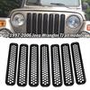 7 sztuk Listewki Grilla Przedniego Zestawy Pustych Osłon Ochronnych Grilla Przedniego dla Jeep Wrangler TJ 1997-2006