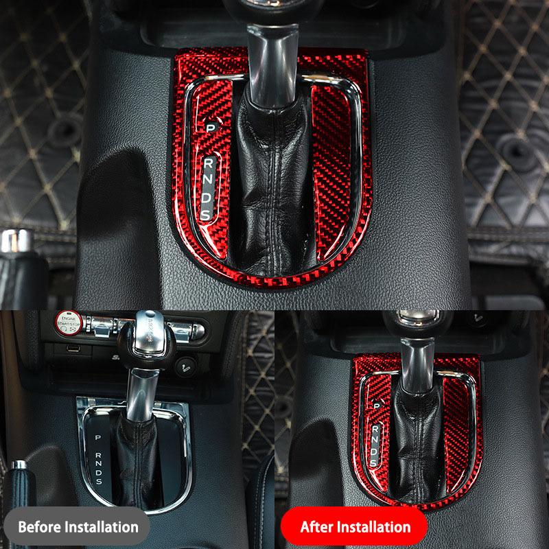 For Ford S550 Mustang GT 2015-2021 YEAR Premium Carbon Fiber Car Gear Shift Box Panel Sticker Interior Modification Accessories