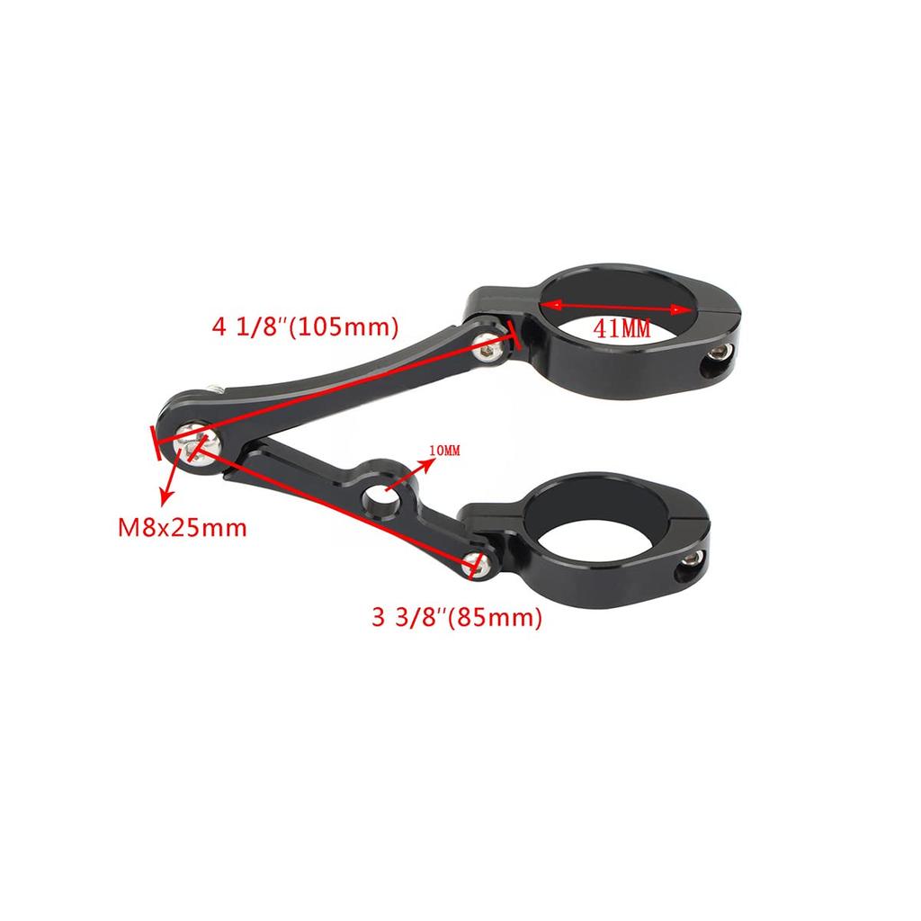 JPMODAO Motorcycle Headlight Bracket, Universal Headlight Bracket for Harley Motorcycles, Turn Signal Bracket, Front Fork Mounting Bracket, 41mm (Blac