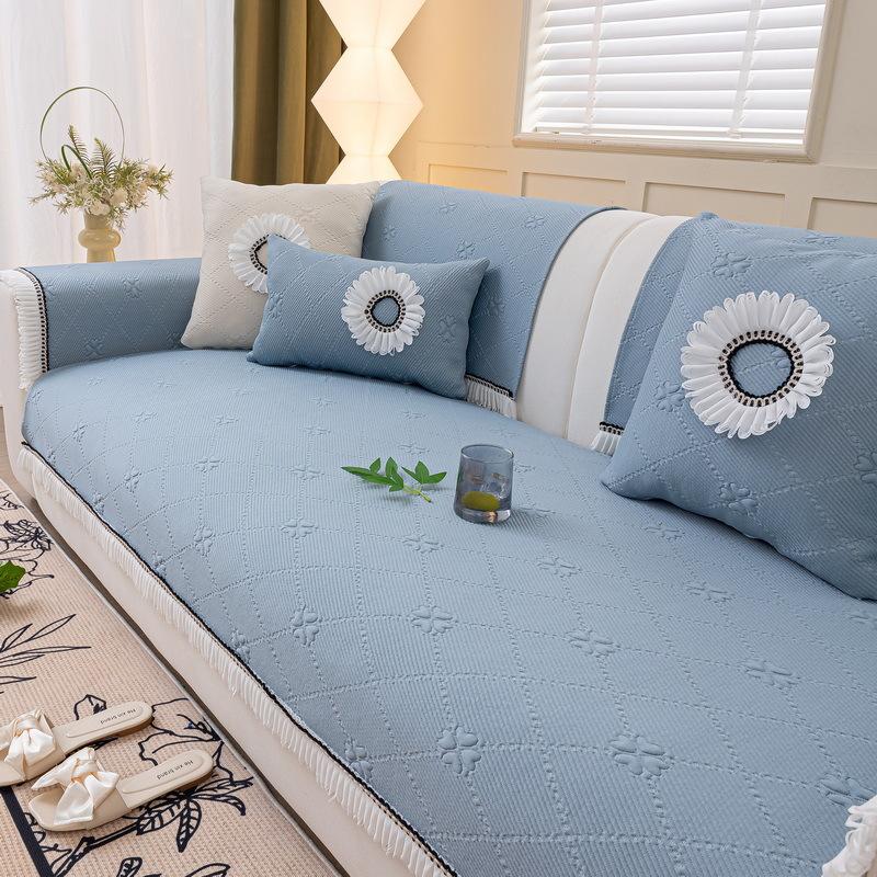 Sofa Cushion Summer  New Ice Silk Mat Cushion Universal Non-Slip Seat Cushion Light Luxury High-Grade Leather Sofa Cover