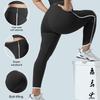 Tight-Fitting Sports Leggings with High Waist and Side White Stripes for Gym Outdoor Cycling Running and Yoga