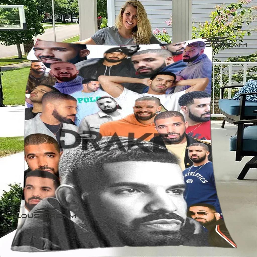 3D Rapper Drake Printed blankets picnic blanket Warm Flannel blankets Soft and comfortable blanket bed linings Birthday Gift