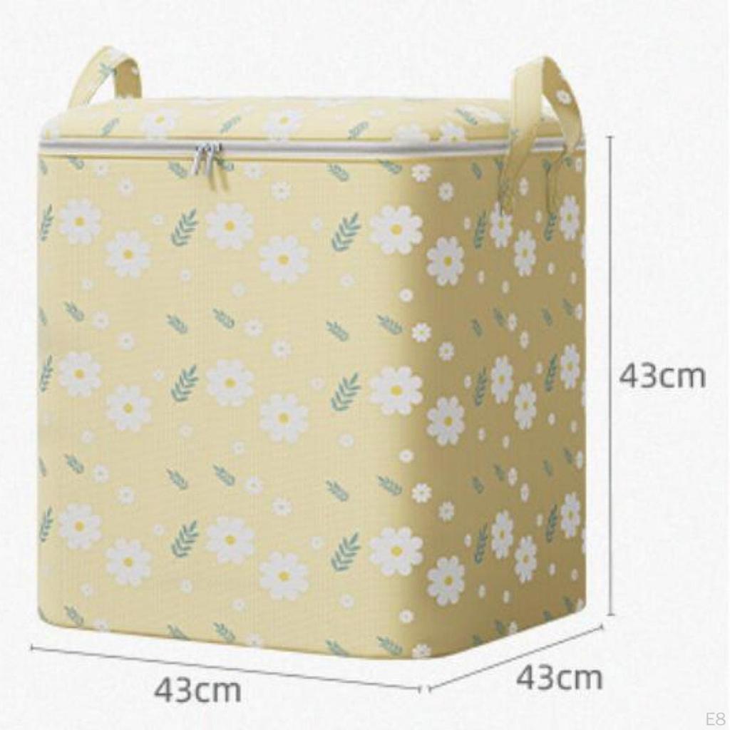 Clothes Storage Bag Closet Organizer with Reinforced Handle Sturdy Zipper Moving Tote