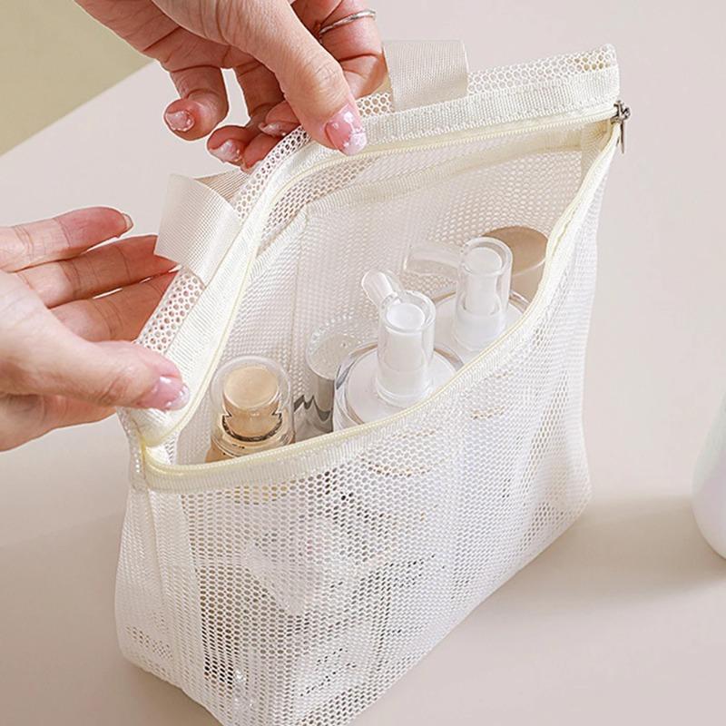 Portable Mesh Makeup Toiletry Storage Bags Handbags Travel Washing Body Shower Tools Organizer Hanging Cosmetic Organizer Pouch