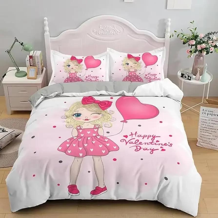 Comforter Girly Ballet Queen Ballet Theme Cartoon Bedding Set Cute Little Dancers Comforter Ballerina Bedding 2/3 Pcs