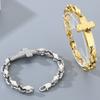 Vintage Cross Bracelet for Man 8MM Wide Waterproof Stainless Steel Chain Bracelets Gifts for Husband Boyfriend Pulsera De Acero