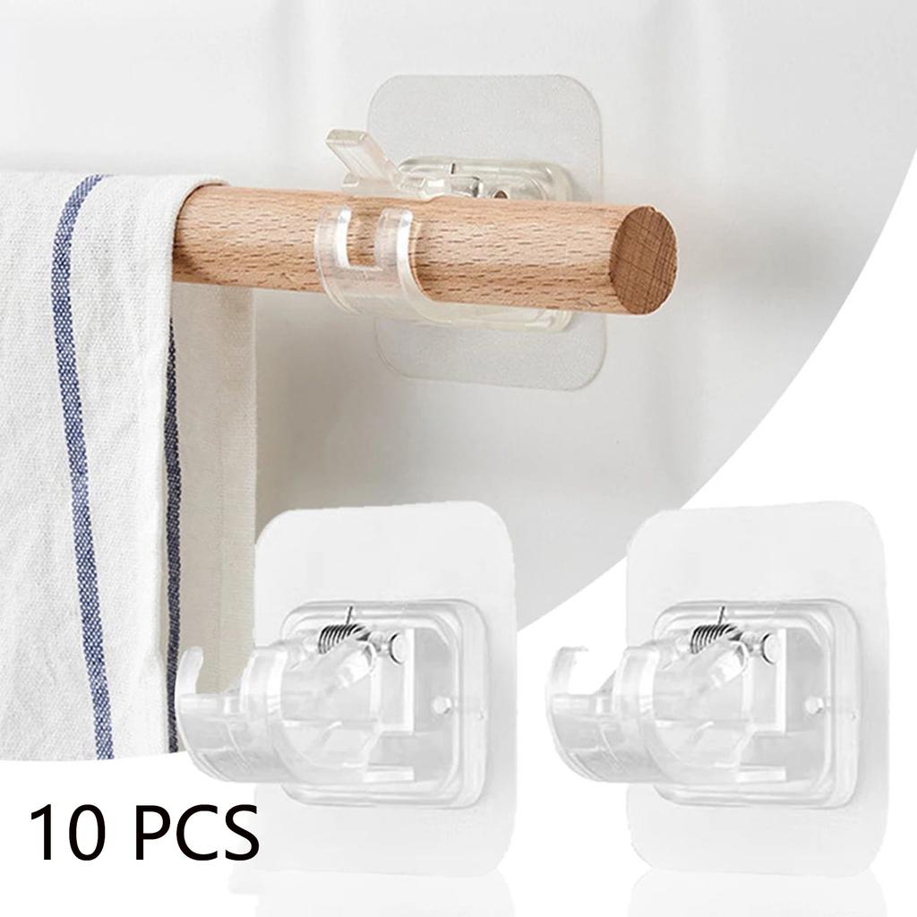 10-piece Punching  Adjustable Curtain Rod Bracket Hook Cup Hook