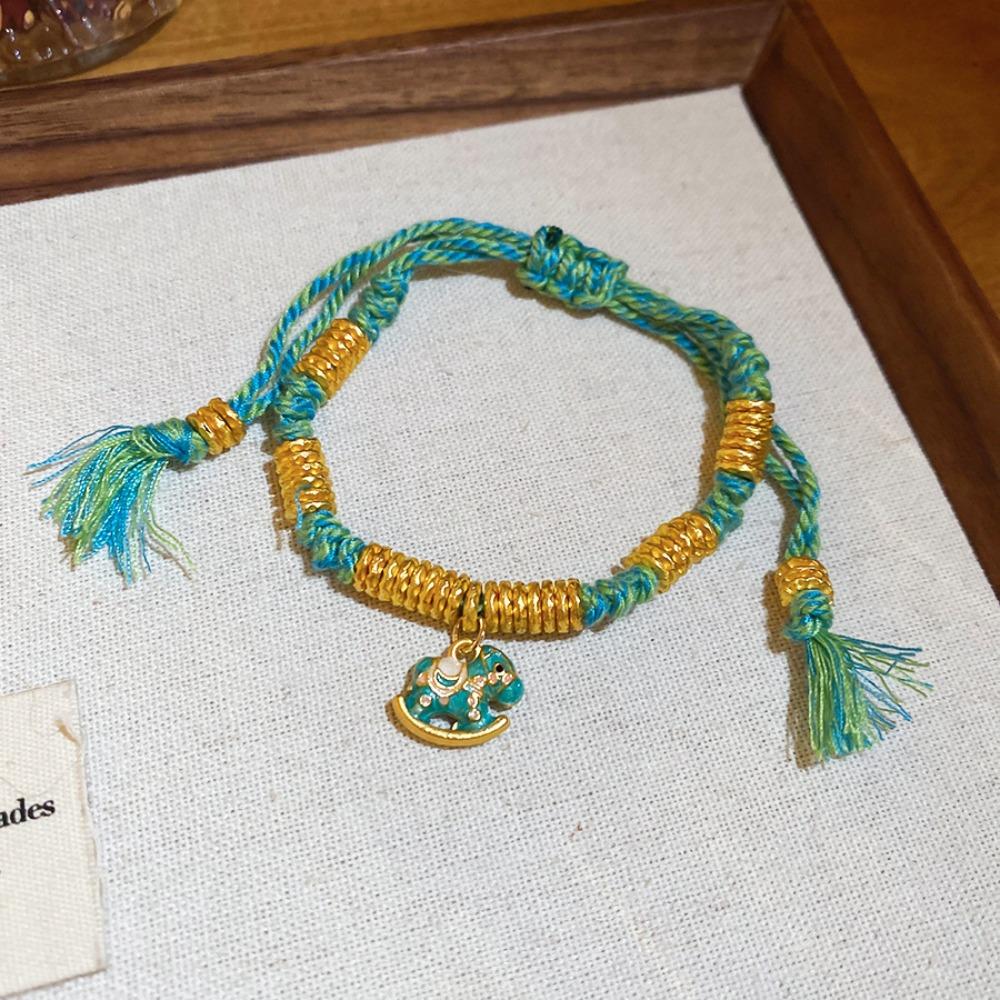 Hand-woven Zodiac Horse Bracelet Year of The Horse Chinese Red Handrope  Spring Festival