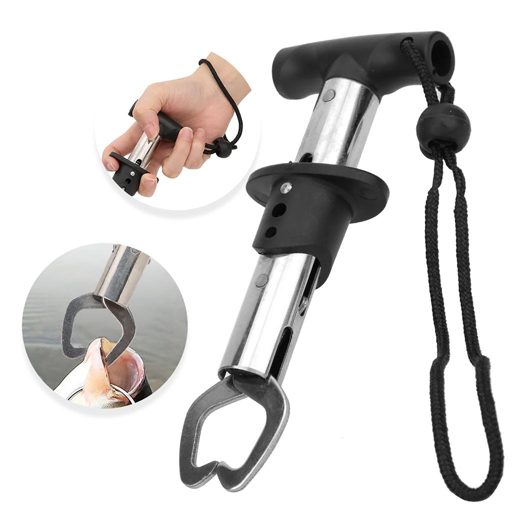 Stainless Steel Fishing Clamp Fish Grip Control Tackle Equipment Accessory with Weigh Ruler Anti