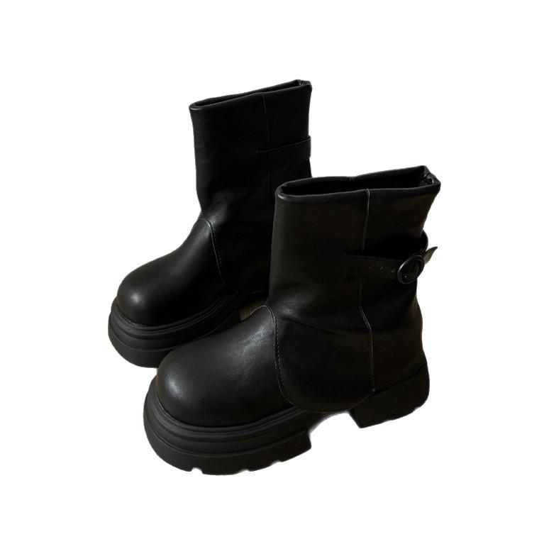 Brown antique thick-soled Martin boots women's 2025 new spring and autumn single boots British style trouser tube boots women's boots short boots