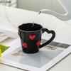 Lovely Heart Shaped Porcelain Mugs Water Cup Tableware 250ml Coffee Mug Dining Table Afternoon Tea Teacup Fruits Juice Cup