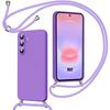 Silicone Case - BOOLING - for Samsung Galaxy A37 5G - Flexible Slim Purple with Lanyard