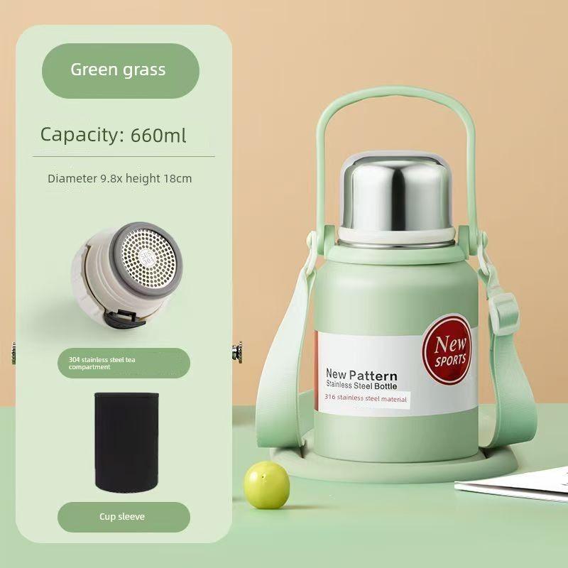 Stainless Steel 316 Large Capacity Vacuum Cup for Male and Female Students Good-looking Tea Cup Portable Car Outdoor Kettle