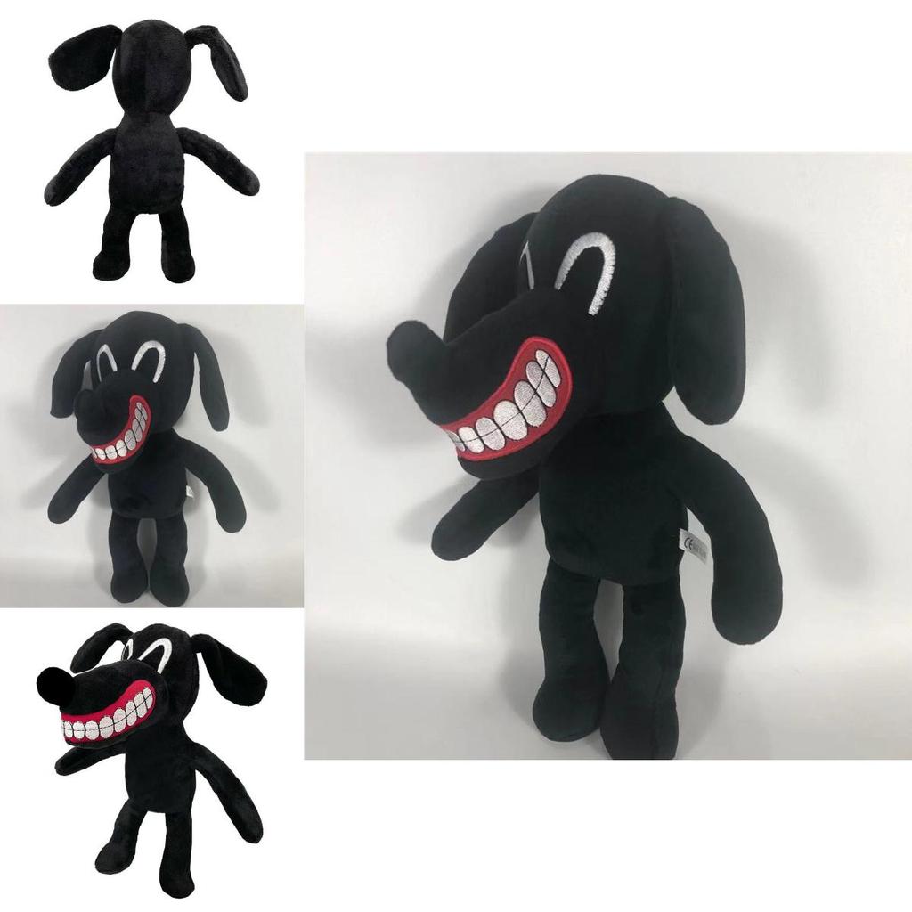 Soft And Cuddly Cartoon Siren Head Horror Black Dog Plush Doll Perfect Xmas Gift
