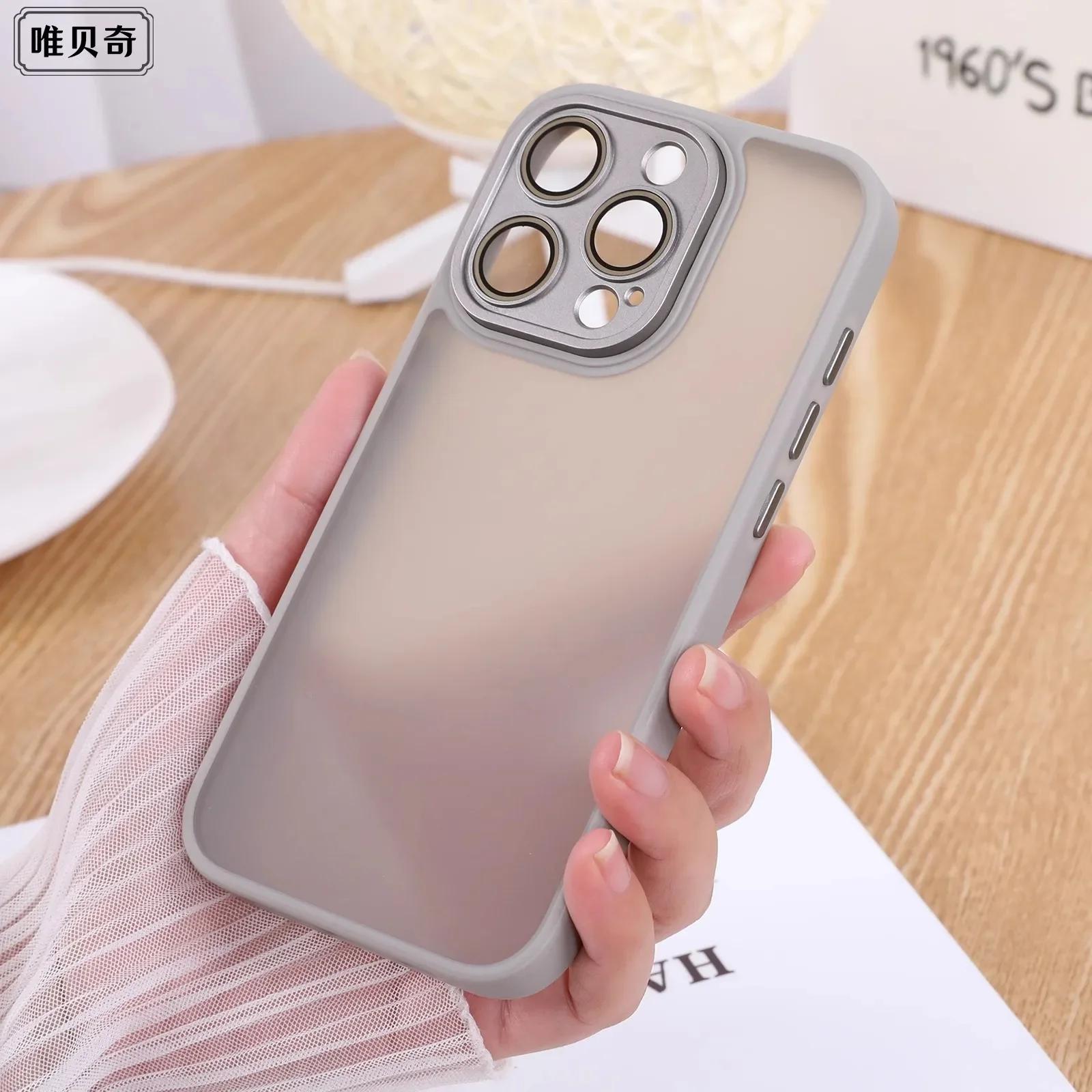 

natural titanium Luxury phone case for For Iphone 15 14 13 12 11 pro max plus Camera protection Matte Shockproof Bumper full Cover For iPhone 15 Pro Max