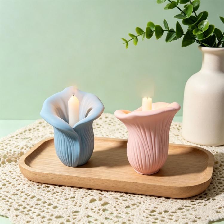 Silicone Candle Mould Tulips Designs Easy Demolding for Handmade Gift and Decorative Candle Creation