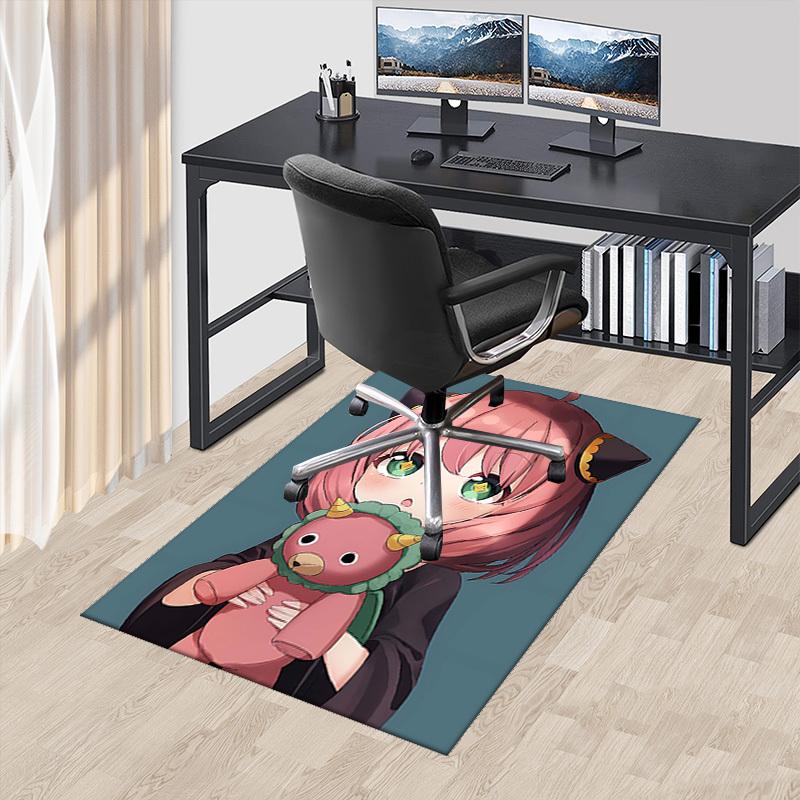 1pc Naruto Shippuden Sakura Anime Character Office Chair Mat - Cute Pink Hair Green Eyes Sakura Design - Non-Slip Carpet for Home Decor, Gaming Room, 60cm by 90cm