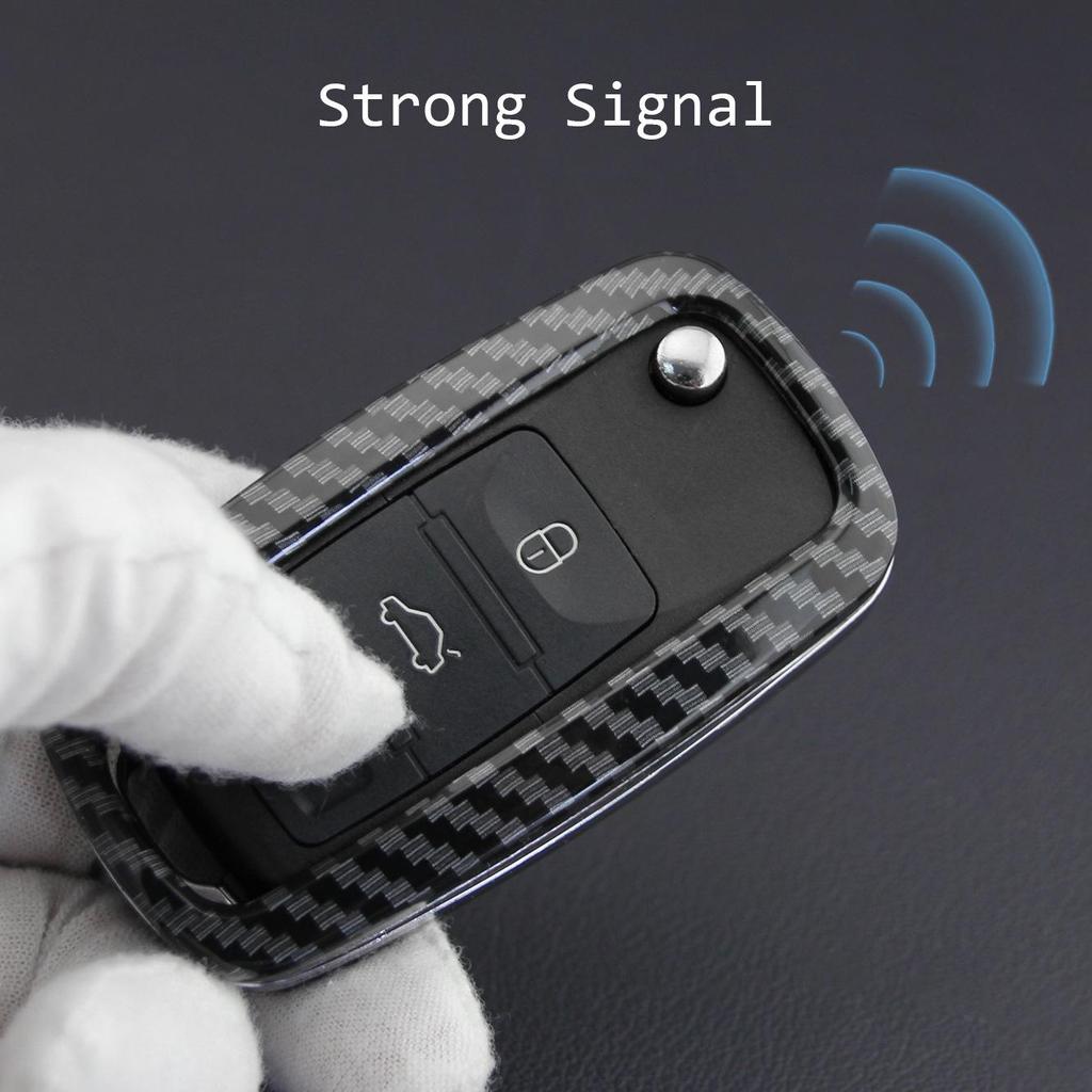 Carbon Fiber Volkswagen Golf 6 Key Case: Protective Cover for Three-Button Models.