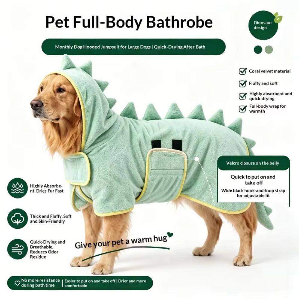 Coral fleece Pet Bathrobe Quick Drying Pet Robe Comfortable Dog Drying Coat Cat