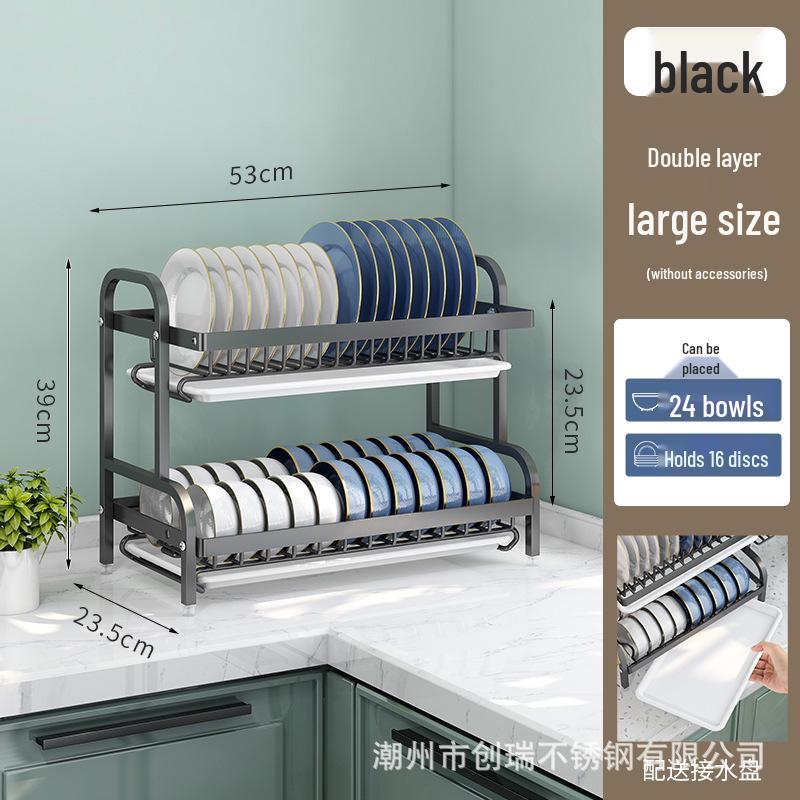 Multi-functional Kitchen Storage and Draining Rack for Bowls, Plates, Utensils, and Chopsticks