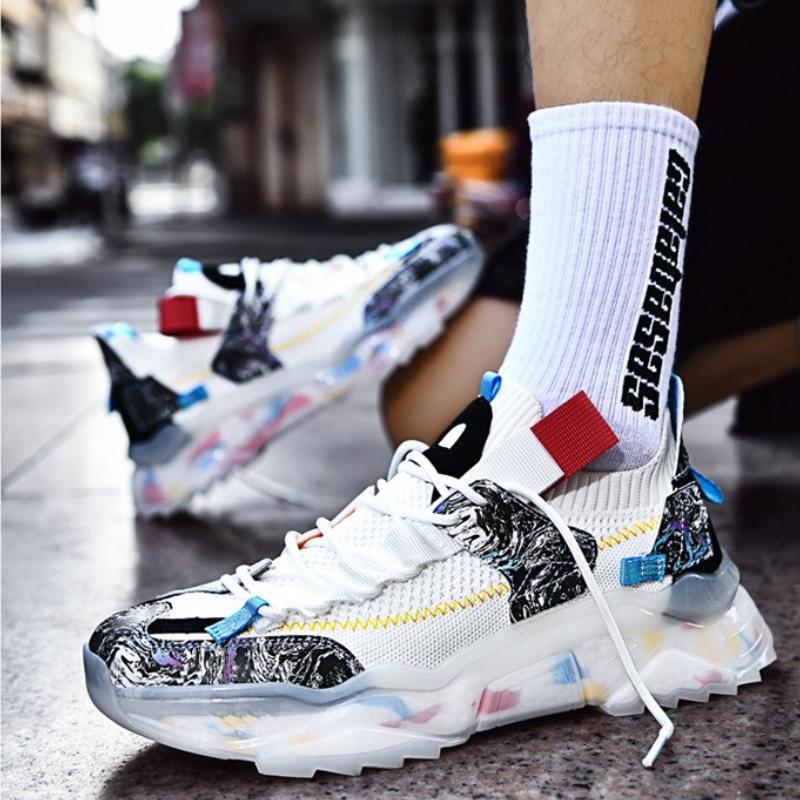 High Quality Men's Platform Sneakers Lightweight Breathable Large Size Running Shoes Comfortable Soft Sole Vulcanized Shoes 2025