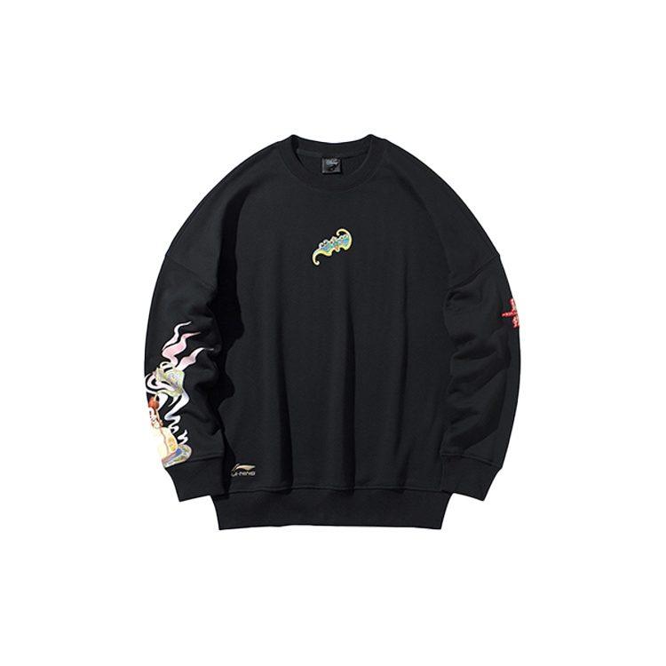 Li Ning X Disney Sweatshirts Men's Black Crew Neck Moderate Regular AWDQ147-3