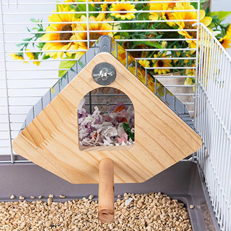 Parakeet Nesting Box Wood Bird Cage House Easy To Clean Transparent Bird Nesting Box For Budgie Bird Breeding Box