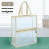 Large Capacity Transparent Double-Layer PVC Document Bag