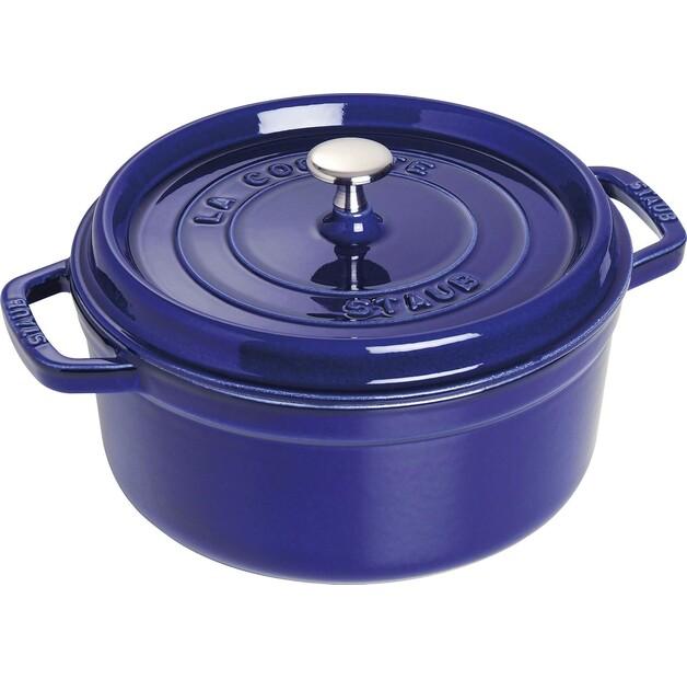 Кокотница Zwilling Staub круглая с пароваркой 26 см тёмно-синяя 5,2 л (40510-604-0)