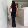 2025 Sommer Ärmelloses Netz-Rundhals-Fishtail-Band Bodycon-Kleid - Europäischer & Amerikanischer Stil