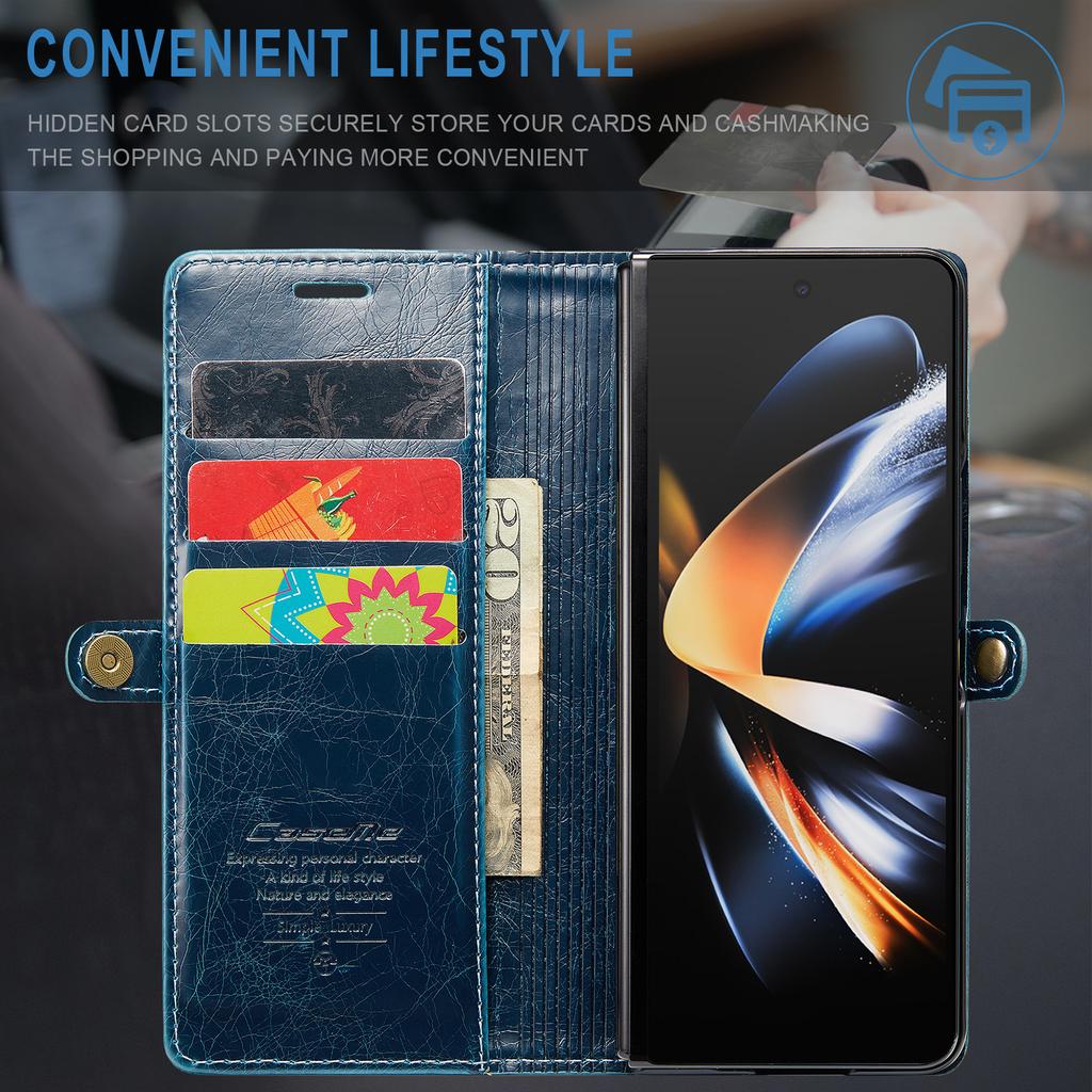 Anti -Slip Comfortable Leather Wallet Case For Samsung Galaxy Z Fold 4 Fold4 5g Fold3 Fold 3 Shockproof Phone Accessories Cover