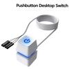 Pushbutton Desktop Switch PC Computer Motherboard External Start Power ON/OFF Button Extension Cable LED Lights For Home Office