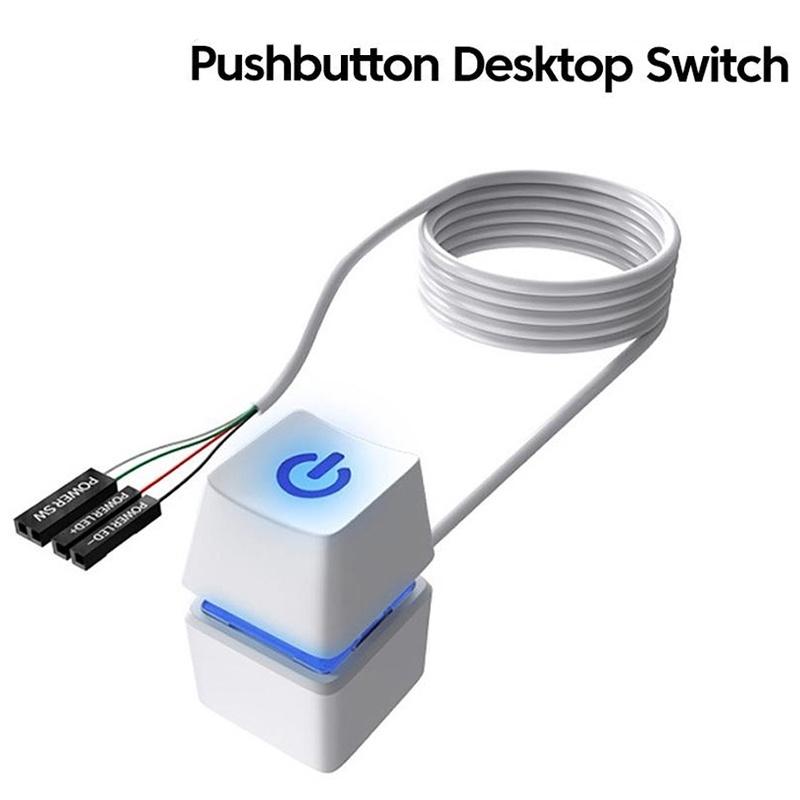 Druckknopf Desktop-Schalter PC Computer Motherboard Externer Start Power EIN/AUS-Schalter Verlängerungskabel LED-Leuchten Für Home Office