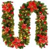 Christmas 2.7m LED Rattan Garland Decorative Staircase Fireplace Christmas Decoration Xmas Tree Rattan Banner Stair Wreaths
