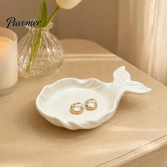 Dressing Table Organizer 3D Printed Fish Shape Jewelry Tray, Girlish Decorative Trinket Dish, Desktop Cute Display Tray for Dresser Entryway