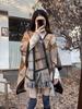 Korean Style Plaid Shawl Coat - Women's Spring/Autumn Cashmere-Feel Tassel Cloak