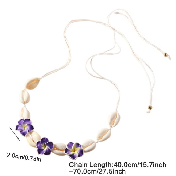 Handmade Ceramic Floral Shell Necklace Intricate Petal Designs Everyday Jewelry Accessory