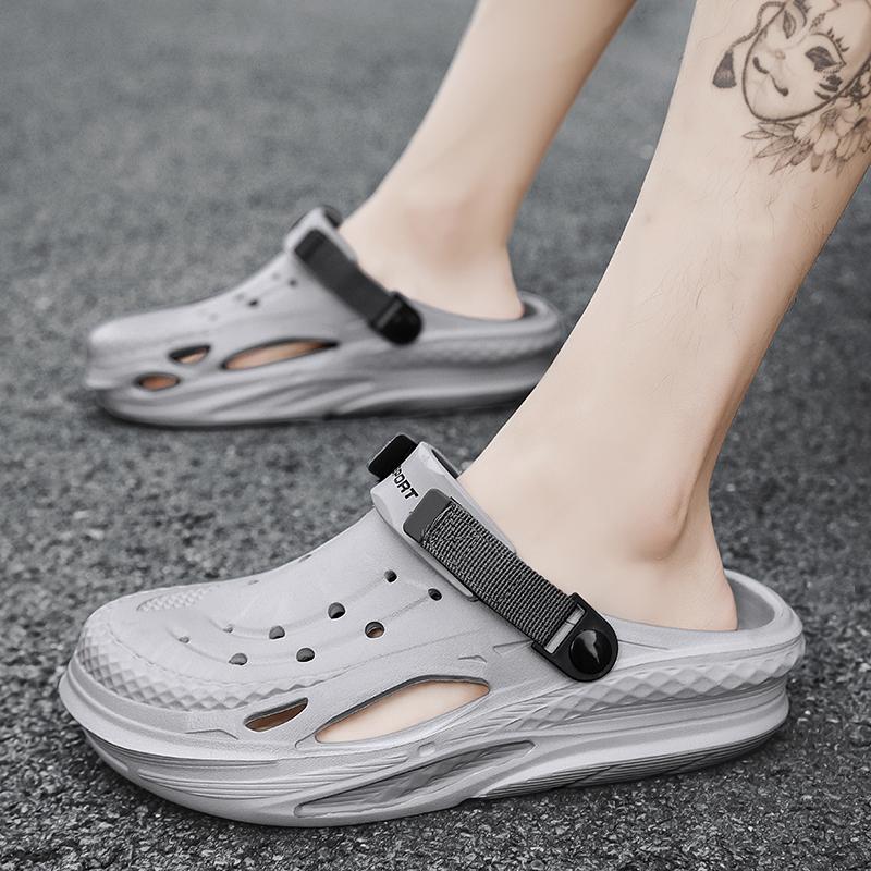 Summer Casual Sandals Shoes Men's All-match Wear-resistant Shoes Fashion Sandals Shoes for Men Men's Beach Baotou Sandals Hollow Breathable Mesh Shoes