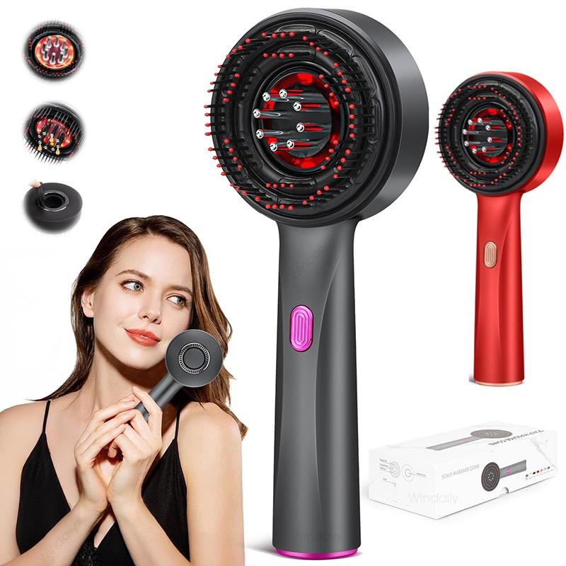 3 in 1 Red Light Therapy Head Massage Comb Hair Oil Applicator Waterproof Hair Growth Vibration Electric Scalp Massager Brush
