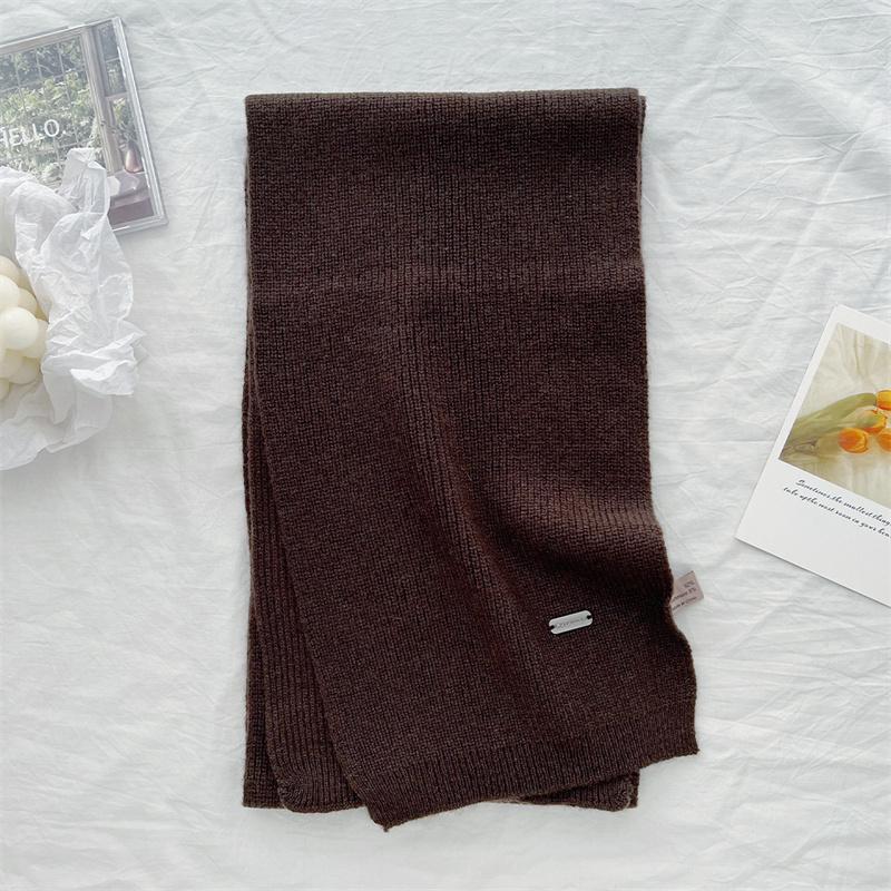 Knitted Wool Cashmere Winter Warm Women Scarf Solid Color Korea Styles Scarves Shawls Wrap Neckerchief Echarpe Bufanda Lady Gift