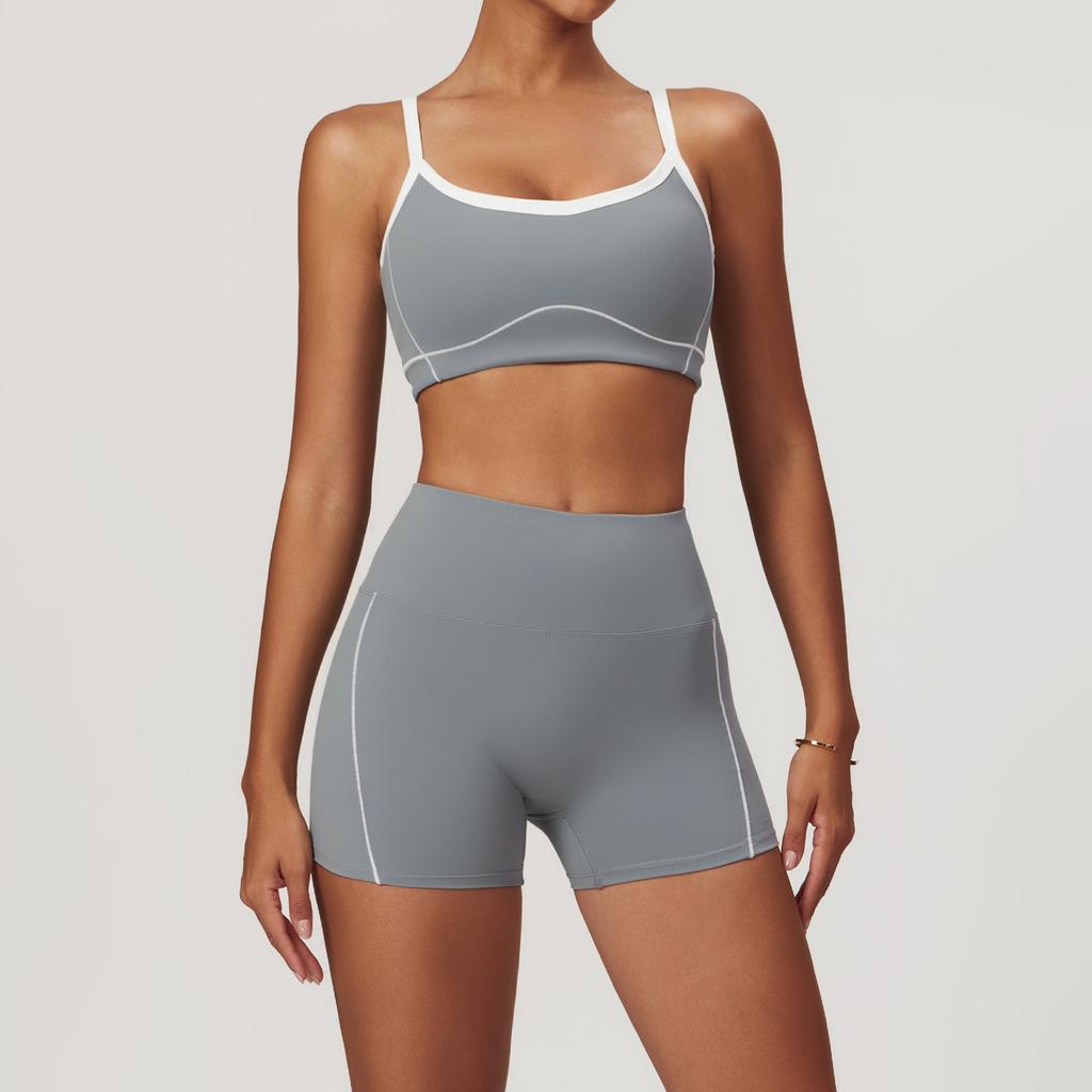 Mikeyoga 2-teiliges Yoga-Set für Damen, Kleidung, Workout-Set, Sportbekleidung, Fitnessstudio, Push-Up-Fitness-BH, hohe Taille, Leggings, Sportanzüge
