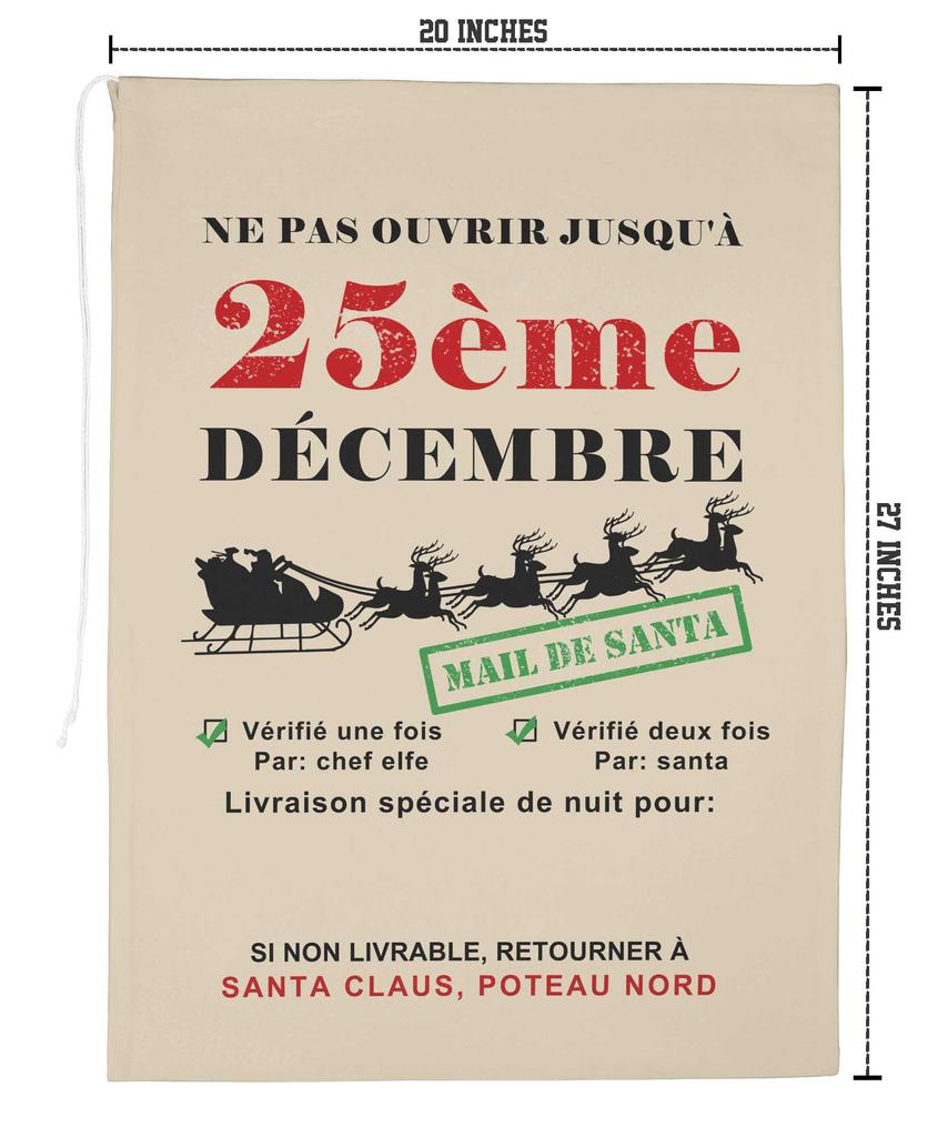 Printtoo 2 Pcs Santa Gift Sack For Kids Presents Xmas Bag Christmas Sack Personalized Bags Large 27x20 Inch