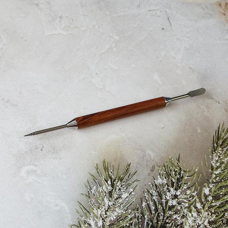 Stainless Steel Latte Art Carving Needle with Ebony Handle