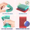 5/60pcs Steel Wire Sponge Wipe Non-stick Oil Brush Double Sided Cleaning Cloth Kitchen Dishcloth Scouring Pad Rag Cleaning Tool
