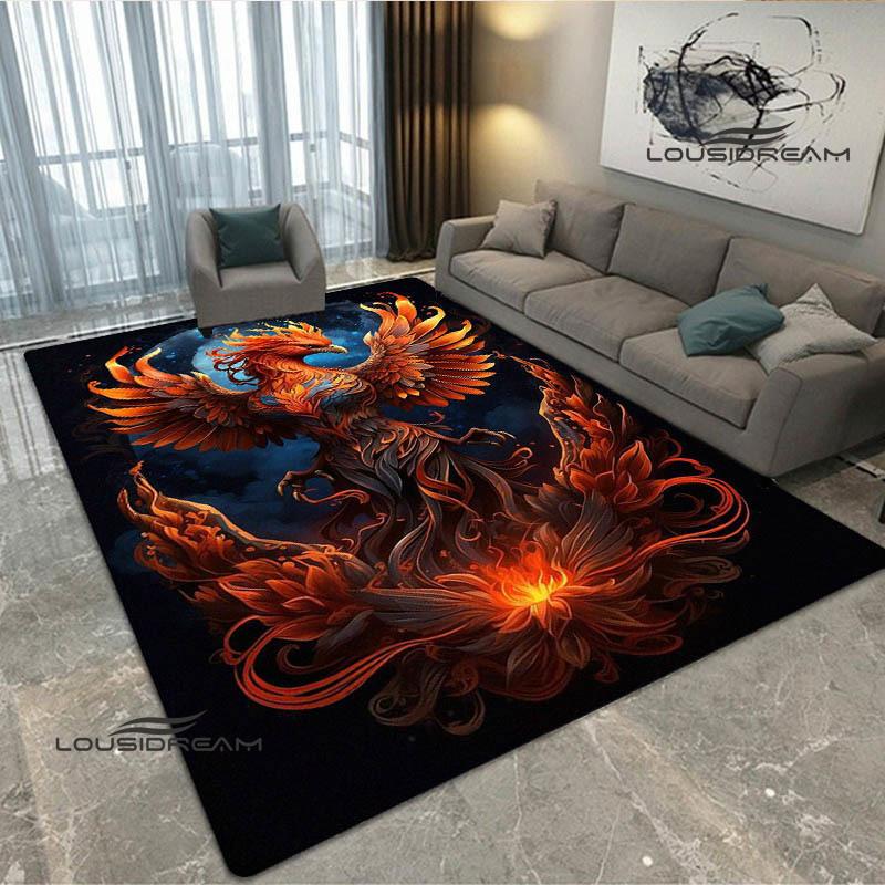 3D Phoenix Printed Carpet Kitchen Mats Non -slip Carpet Outdoor Carpets Area Rug Bedroom Decor Pink Room Decor Birthday Gift