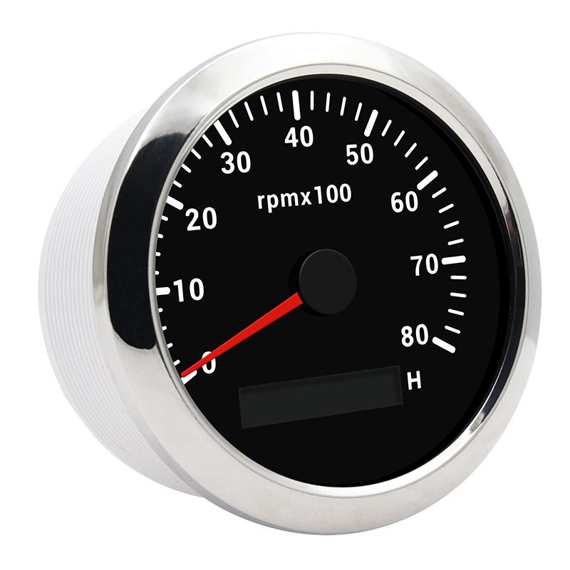 85MM 7 Color Backlight Tachometer 8000 RPM Tachometer With Hour Meter For Marine Boat Motorcycle Car Yacht 9-32V