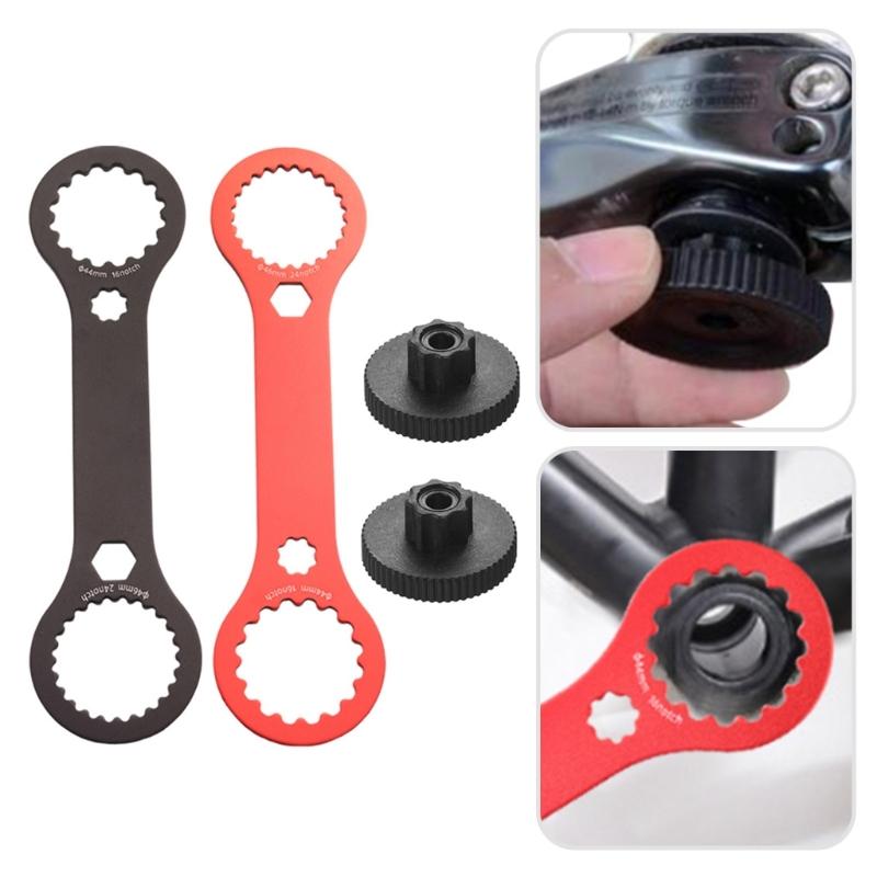 Aluminum Alloy Bicycles Crankset Wrench Tool with Rubber Grip Cycling Repair Maintenance Bicycles Bottom Bracket Wrench